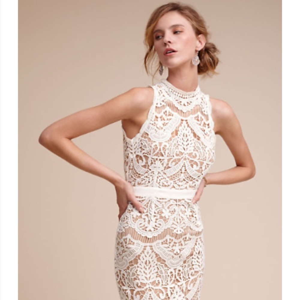 Beautiful Detailed Lace BHLDN Bailey Dress